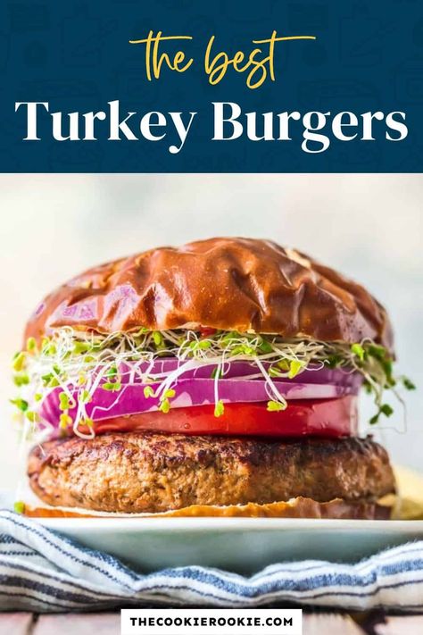 Turkey Burgers are a delicious and healthy burger option to replace ground beef. They're super juicy and flavorful, and they're easy to cook up on the stove. Try this turkey burger recipe instead of the usual beef burgers. You'll be surprised by how tasty they are! Best Turkey Burger Recipe, Best Turkey Burger, Healthy Salmon Burgers, Burgers Healthy, Best Turkey Burgers, Turkey Burger Recipe, Turkey Patties, Alpha Gal, Beef Recipe Instant Pot