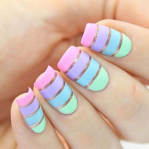 Uñas Color Pastel, Easter Nail Art Designs, Rainbow Nails Design, Nails Opi, Easter Nail Designs, Easter Nail Art, Stiletto Nail Art, Cute Nail Art Designs, Stiletto Nails Designs