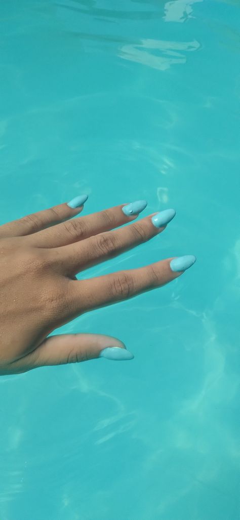 Cyan Blue Nails, Cyan Nails, Cyan Colour, Light Cyan, Cyan Blue, Shellac Nails, Beauty Goals, Beauty Regimen, Pink Makeup