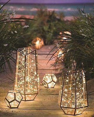 7 Ways To Include Suitcases At Your Wedding Event Centerpiece, Loft Living, Twinkle Lights, Wedding Lights, Backyard Wedding, Decoration Table, Fairy Lights, String Lights, Wedding Centerpieces