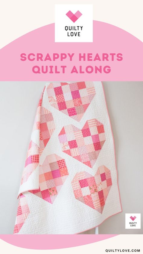 Quilty Love Quilt Alongs - Quilty Love Quilty Love, Love Quilt, Heart Quilts, Heart Quilt Pattern, Heart Blocks, Modern Quilt Patterns, Heart Quilt, Free Quilting, Creative Blog