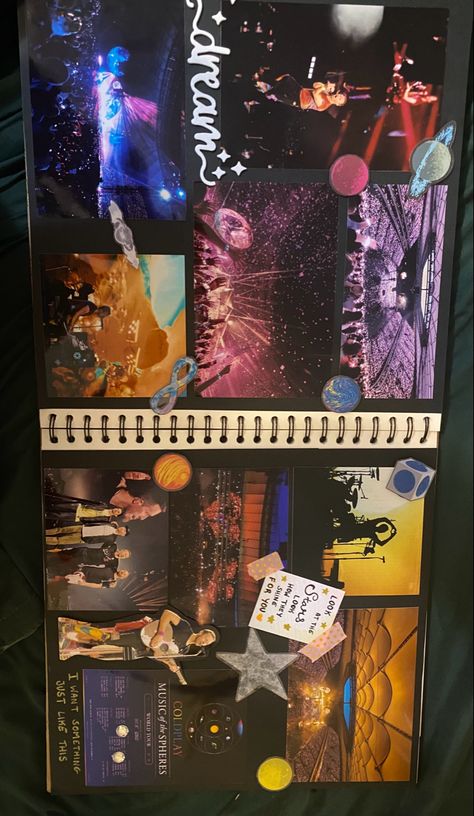 Country Concert Scrapbook Ideas, Concert Memory Book, Scrapbook Concert Ideas, Concert Scrapbook Ideas, Teen Scrapbook, Concert Journal, Concert Scrapbook, 2023 Scrapbook, Scrapbook Inspo