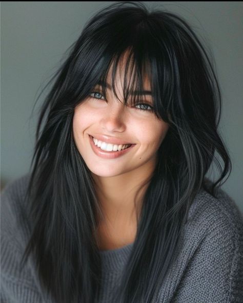 Modern Straight Hairstyles, Long Hairstyles Long Bangs, Medium Long Hair With Bangs And Layers, Long Shag Haircut Before And After, Shaggy Long Haircuts With Bangs, Medium Length Hair With Fringe And Layers, Latest Long Haircut For Women, Pretty Haircuts For Long Hair With Bangs, Longhair Haircut Curtain Bangs