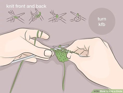 How To Knit A Circle For Beginners, Knitting A Circle, Knit A Circle, Knit Circle, Yarn Hanging, Knit Projects, Finger Knitting, Double Pointed Needles, Purl Stitch