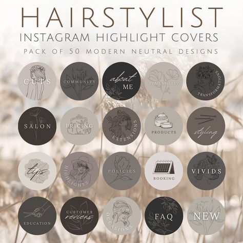 Hairstylist Instagram Story Highlight Covers | Minimal Moody Neutral IG Highlight Bubblesinstagram highlight, instagram highlight covers, instagram highlight covers icon, instagram tamples  | #instagram #highlight #cover #icons #instagood Hair Stylist Instagram Highlight Cover, Hair Stylist Highlight Covers, Instagram Hair Account Names, Hairstylist Instagram Usernames, Highlight Bubbles Instagram, Hairstylist Highlight Covers Instagram, Hairstylist Instagram Highlight Icons, Hair Instagram Highlight Cover, Cosmetology Instagram Names