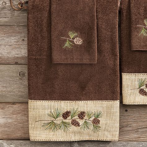 Antlers Decor, Bathroom Towel Decor, Decorative Bath Towels, Rustic Bath, Black Forest Decor, Forest Decor, Rustic Bathroom Decor, Rustic Cabin Decor, Bear Decor