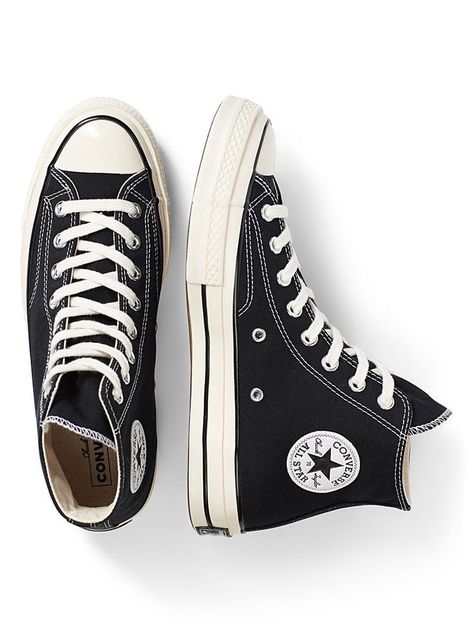 Black Chuck 70, High Top Sneakers Men, Men Fashion Shoes, Canvas High Top Sneakers, Shoes Sneakers High Tops, Senior Fashion, Black Chucks, Dr Shoes, Fashion Shoes Sneakers