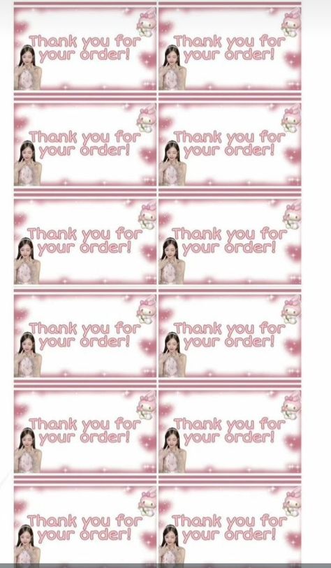 Thank You Mail Sticker Kpop, Thank You Kpop, Kpop Sticker Template, Thank You Mail, Freebies Kpop, Kotak Bento, Kpop Freebies, Thank U Cards, Free Printable Paper Dolls