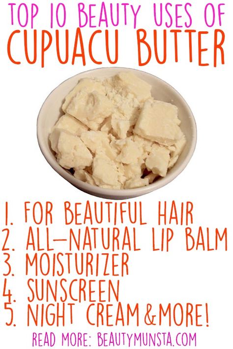 Top 10 Beauty Benefits Cupuacu Butter For Hair, Skin & More - beautymunsta - free natural beauty hacks & more! Natural Beauty Hacks, Cleopatra Beauty Secrets, Beauty Hacks Eyelashes, Natural Beauty Secrets, Diy Body Butter, Natural Beauty Remedies, Cupuacu Butter, Face Cream Best, Essential Oils For Skin