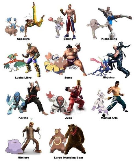 Fighting Styles Shared Between Pokémon and Tekken Anarchy Reigns, Gen 3 Pokemon, Tekken Art, Tekken Wallpaper, Bear Pokemon, Pokemon Umbreon, Pokemon Moon, New Challenger, Pokemon Alola