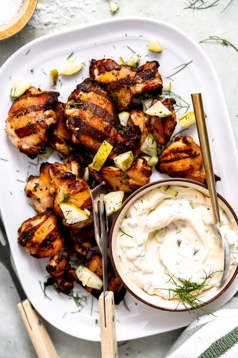 Dill Pickle Grilled Chicken Dill Pickle Chicken Marinade, Dill Pickle Brined Chicken, Chicken Marinade In Pickle Juice, Marinate Chicken In Pickle Juice, Dill Pickle Chicken Salad Greek Yogurt, Dill Chicken, Cucumber Dill, Brine Chicken, Healthy Entrees