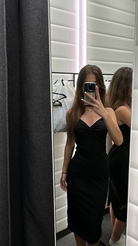 @dashaxverba on ig; fitting room; mirror selfie; black dress; shopping; hourglass body shape; iphone 14 pro spqce black; mirror selfie ideas; shopping aesthetic; Fitting Room Mirror Selfie, Black Mirror Selfie, Fitting Room Mirror, Room Mirror Selfie, Mirror Selfie Black, Mirror Selfie Ideas, Shopping Aesthetic, Hourglass Body Shape, Room Mirror