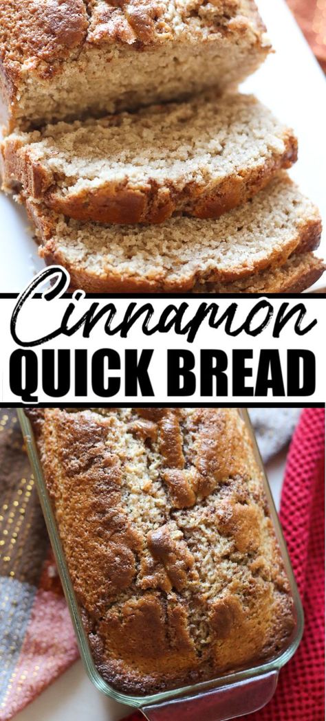 Cinnamon Swirl Quick Bread, Cinnamon Quick Bread, Persnickety Plates, Cinnamon Bread Easy, Cinnamon Bread Recipe, Cinnamon Streusel, Sliced Bread, Easy No Bake Desserts, Cinnamon Bread