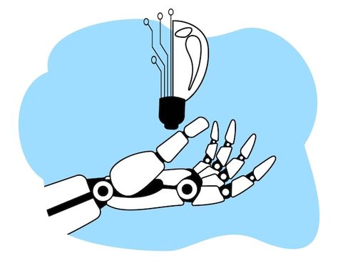 Vector ai robot hand holding electronic ... | Premium Vector #Freepik #vector #ai-robot #machine-learning #ai #ai-illustration Robot Hand Illustration, Robot Machine, Robot Hand, Robot Illustration, Hand Holding, Hand Illustration, New Words, Machine Learning, Premium Vector