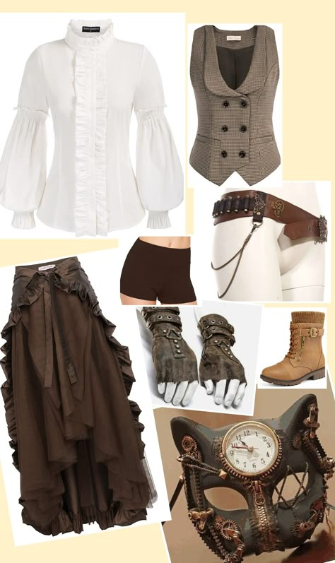 Stream Punk Costumes, Steam Punk Outfits Modern, Stream Punk Fashion, Steam Punk Ideas, Steampunk Plus Size Women, Steampunk Spidersona, Steampunk Casual Outfits, Modern Steampunk Fashion Casual, Steam Punk Costume Ideas