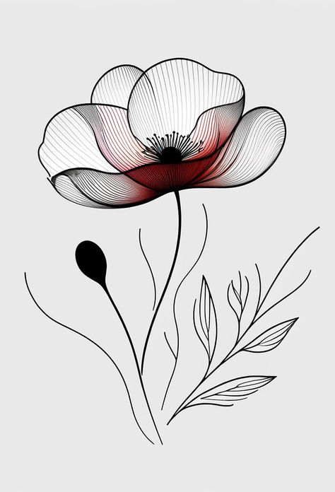 Line Art Flowers, Pencil Drawing Tutorials, Textile Art Embroidery, Doodle Art Designs, Digital Art Design, Botanical Drawings, Mandala Drawing, Zentangle Art, Watercolor Cards