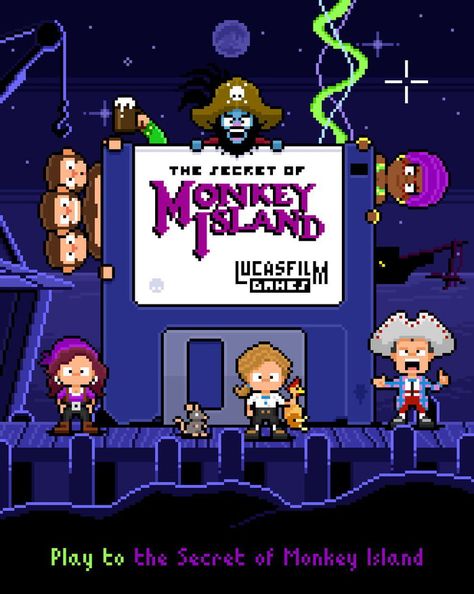 The Secret of Monkey Island Fanart - 9GAG The Secret Of Monkey Island, Pixel Art Maker, Monkey Island, Night King, Retro Games, Classic Video Games, Adventure Game, Pixel Art Design, The Revenant