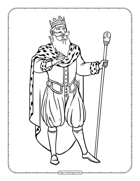 Old King Coloring Pages for Kids Painting Pages, King Drawing, King Pic, Hello Kitty Colouring Pages, Bobtail Cat, Coloring Drawing, Old King, My Little Pony Twilight, Kitty Coloring