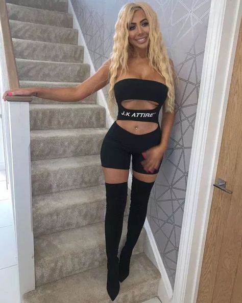 Chloe Ferry shows off 'twig-like' body in cutout bodysuit as fans beg her to stop surgery Chloe Ferry, Alesha Dixon, Cheek Fillers, Geordie Shore, Cutout Bodysuit, Surgery, Two Piece Pant Set, Chloe, Two Piece Skirt Set