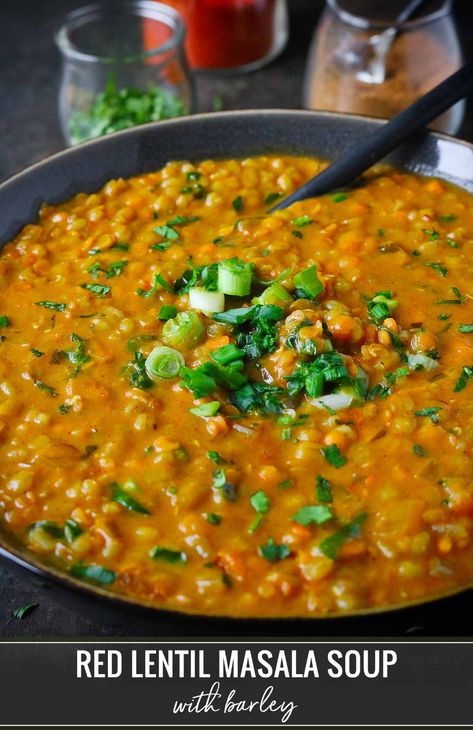 Pink Lentils Recipes, Lentil Masala, Soup With Barley, Indian Lentil Soup, Lentils Recipes, Red Lentil Recipes, Red Lentil Soup Recipe, Moms Recipes, Love Recipe