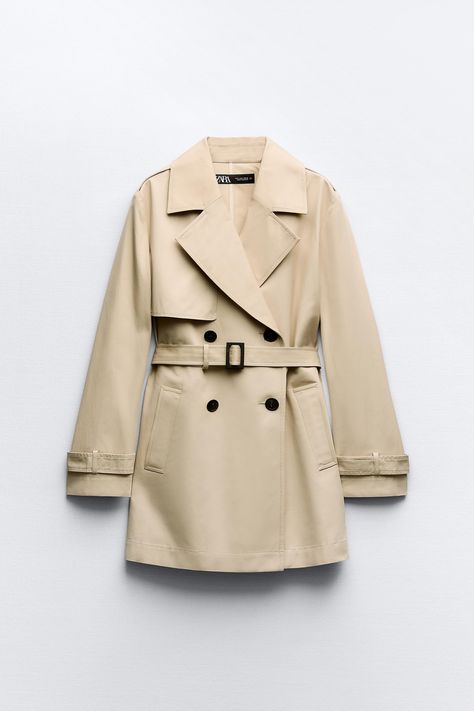 Zara Trench Coat, Trench Coat Dress, Short Trench Coat, Coat With Belt, Belted Shorts, Short Suit, Zara Jackets, Casual Style Outfits, Trouser Jeans