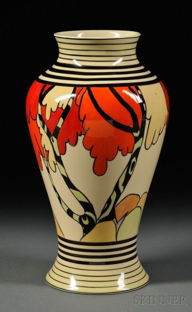 Modern Clarice Cliff Limited Edition Vase | Sale Number 2605B, Lot Number 420 | Skinner Auctioneers Greek Pottery, Sculptures Céramiques, Clarice Cliff, Pottery Painting Designs, Vases For Sale, Native American Pottery, Fine Ceramic, Ceramics Pottery Art, Gourd Art