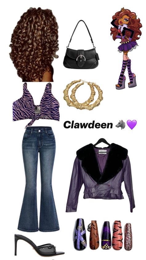 My fav character 😝 Clawdeen Halloween Outfit, Claudine Monster High Costume, Claudine Costume, Monster High Inspired Outfits Clawdeen, Clawdeen Outfit Inspiration, Clawdeen Wolf Outfit Inspiration, Claudine Wolf Costume, Clawdeen Inspired Outfits, Clawdeen Halloween Costume