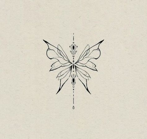 Small Impulse Tattoos, Long Butterfly Tattoo, Tats Between Breast, Unique Small Tattoo Ideas, Tato Henna, Underboob Tattoo, Small Pretty Tattoos, Cute Tiny Tattoos, Spiritual Tattoos