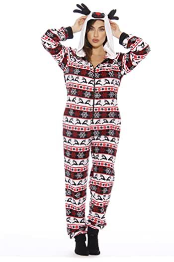 Amazon.com: reindeer onesie Reindeer Onesie, Adult Onesie Pajamas, Pajama Day, Christmas Onesie, Love Store, One Piece Clothing, Onesie Pajamas, One Piece Pajamas, Sleepwear & Loungewear