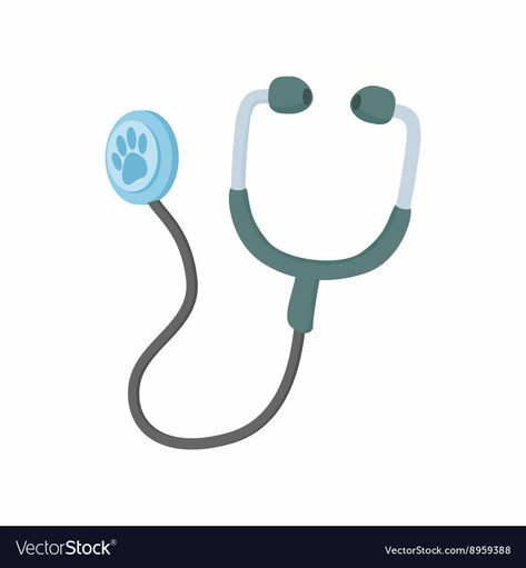 Stethoscope Cartoon, Animals Icon, Animal Icon, Veterinary Medicine, Cartoon Style, Cartoon Styles, White Background, Medicine, Vector Images