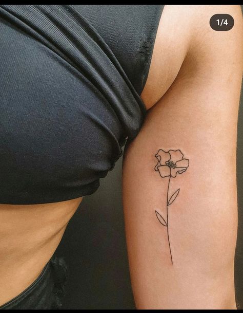 Simple Poppy Tattoo, Simplicity Tattoos, Flower Outline Tattoo, Dog Outline Tattoo, Poppy Flower Tattoo, Hipster Tattoo, Poppy Tattoo, Simple Arm Tattoos, Dog Outline