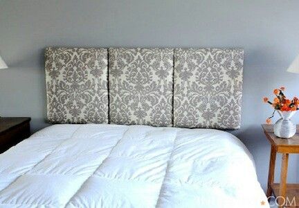 Headboard Diy Headboard Alternative, Wall Mounted Headboard, Make Your Own Headboard, Mounted Headboard, Headboard Alternative, Fabric Headboard, Diy Headboards, Diy Headboard, Headboard Designs