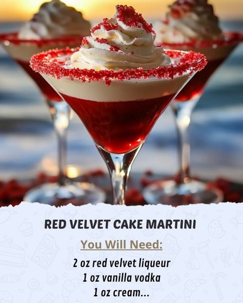 Cake Martini, Red Velvet Brownies, Gothic Party, Red Halloween, Yummy Alcoholic Drinks, Vanilla Vodka, Flavored Vodka, Drink Ideas, Espresso Martini