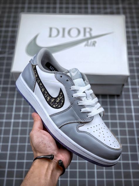 Air Jordan 1 Dior, Nike Air Jordan Low, Jordan 1 Dior, Aj1 Low, Air Dior, Dream Sneakers, Best Summer Shoes, Air Jordan Low, Lv Sneakers