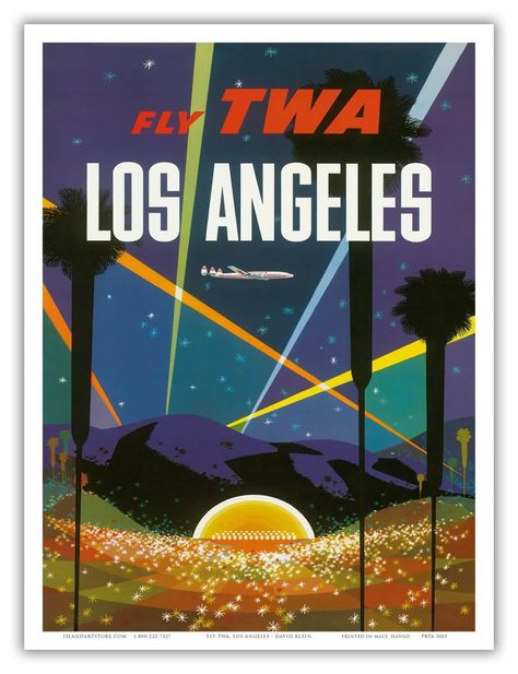 100 Vintage Travel Posters That Inspire to Travel The World Los Angeles Travel Poster, Vintage Airline Posters, Mid Century Modern Poster, Vintage Airline, Los Angeles Travel, Travel Ads, Travel Vintage, Airline Travel, Vintage Airlines