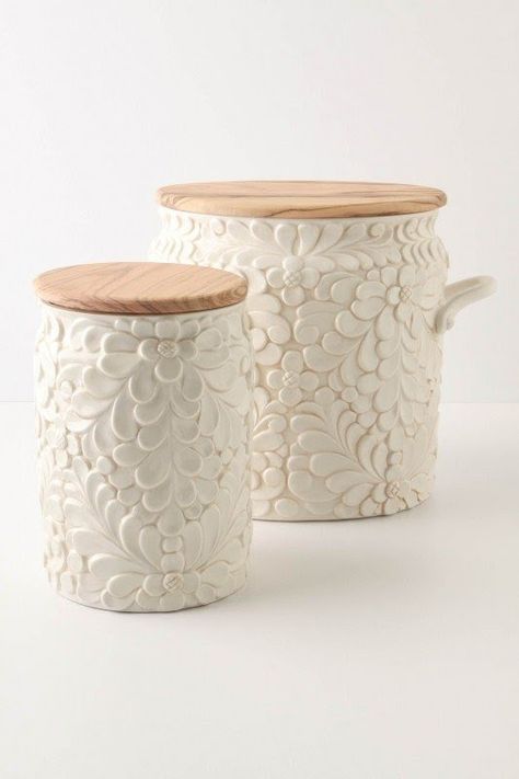 Ceramic Storage Jars - Ideas on Foter Jars Ceramics, Ceramic Containers, Roatan, Kitchen Canisters, Ceramic Jars, Cookie Jars, Kitchen Items, Kitchen Stuff, Canisters