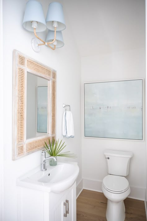 A Peek At Our New Florida Home Tour Coastal Guest Bathroom, Carriage House Apartments, Bathroom Wall Decor Ideas, Cali Beach, Beach House Bathroom, Northwest Florida, Coastal Bathrooms, Gorgeous Bathroom, Coastal Living Room