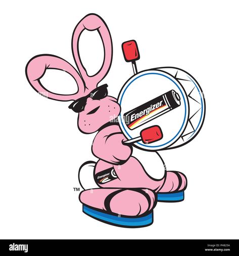 Download this stock image: energizer pink bunny battery illustration - PH825A from Alamy's library of millions of high resolution stock photos, illustrations and vectors. Energizer Bunny Tattoo, Battery Illustration, Macys Thanksgiving Parade, Energizer Battery, Energizer Bunny, Balloon Race, Mtg Card, Thanksgiving Parade, Bunny Tattoos