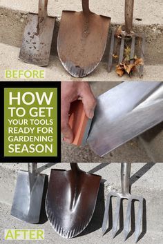 #sponsored It might be too soon to get into the garden, but it's a great time to get your tools in shape for gardening season. Here's a complete how-to to get them clean, sharp, protected and ready to cut through that soil like a knife through butter! Well Garden, Clean Garden Tools, 1000 Lifehacks, Garden Tool Storage, Garden Hacks, Home Vegetable Garden, Seasonal Garden, Garden Tool, Garden Yard Ideas