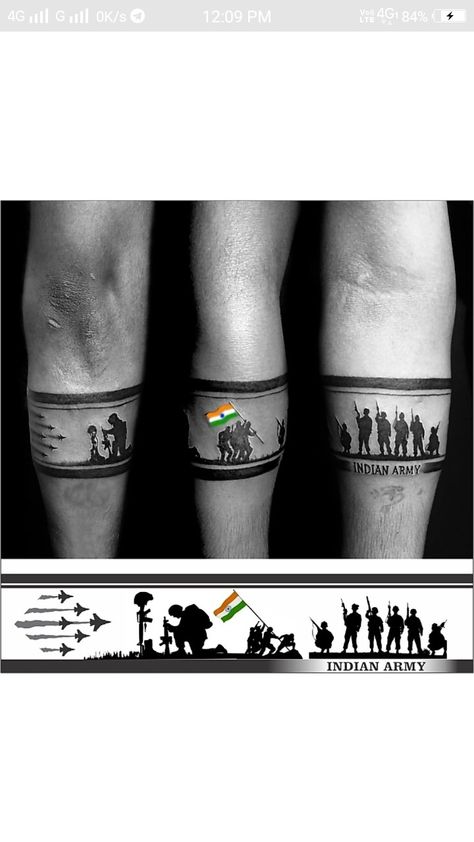 Army Band Tattoo, Rahul Tattoo, Army Tattoos For Men, Military Sleeve Tattoo, Wrist Band Tattoo, Band Tattoos For Men, Trishul Tattoo Designs, Gang Tattoos, Promise Tattoo