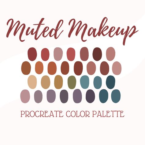 Muted Makeup, Color Palette Muted, Hair Color Palette, Make A Color Palette, Procreate Color Palette, Dark Color Palette, Procreate Brushes Free, Color Schemes Colour Palettes, Creative Writing Prompts