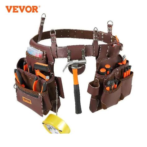 VEVOR Multi-Pockets Tool Belt Heavy Duty Detachable Tool Pouch Bag Carpenter Belt, Electrician Tool Pouch, Gadget Gifts For Men, Tool Belt Pouch, Tool Belts, Pocket Tool, Tool Pouch, Multipurpose Bag, Construction Tools