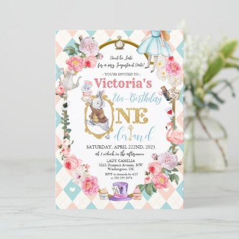 $2.90 | Alice in Wonderland Vintage Birthday Invitation #tea party, alice in wonderland, vintage, girl birthday invitation, alice in wonderland birthday, harlequin, white rabbit, first birthday, 1st birthday, tea for two Teaparty Birthday, Vintage Birthday Invitations, Tea Party Alice In Wonderland, African American Vintage, Alice In Wonderland Invitations, Wonderland Invitation, Alice In Wonderland Vintage, Vintage Alice In Wonderland, Watercolor Floral Invitation