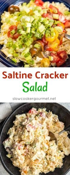 Tomato Saltine Cracker Salad, Tailgating Sides, Cracker Salad, Saltine Cracker Recipes, Cold Appetizers Easy, Saltine Cracker, Salad Buffet, Fancy Salads, Types Of Salad