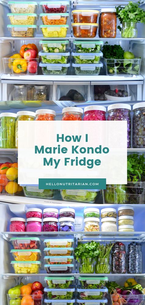 I've been obsessed with Marie Kondo's Tidying Up Netflix Series and it just so happens that I employ so many of her KnoMari principles when it comes to organizing my fridge!  I'm a whole food plant-based, nutritarian eater and I believe that taking the time to tidy your fridge and keep your food visible can create huge change in your health!  See how I do it here!  #mariekondo #fridgeorganization #kitchenorganization #fridgegoals Marie Kondo Organizing, Healthy Fridge, Fridge Kitchen, Tomato Nutrition, Calendula Benefits, Matcha Benefits, Coconut Health Benefits, Benefits Of Coconut Oil, Fridge Organization