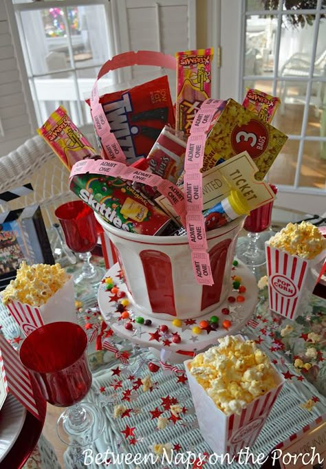 Children’s Party Table for Movie Night Sleepover Board, Gabby Birthday, Deco Cinema, Auction Basket, Birthday Sleepover, Movie Night Birthday Party, Sleepover Birthday, Birthday Plans, Movie Themed Party