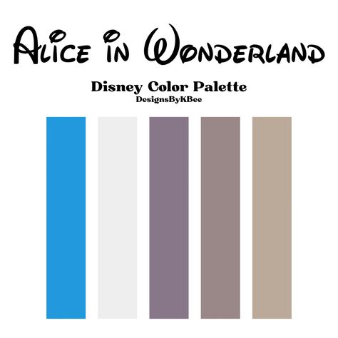 Stitch Color Pallete, Alice In Wonderland Color Scheme, Alice In Wonderland Colour Palette, Inside Out Color Palette, Disney Movie Color Palettes, Disney Colour Palette, Disney Characters Color Palette, Disney Character Color Palettes, Disney Princess Color Palette