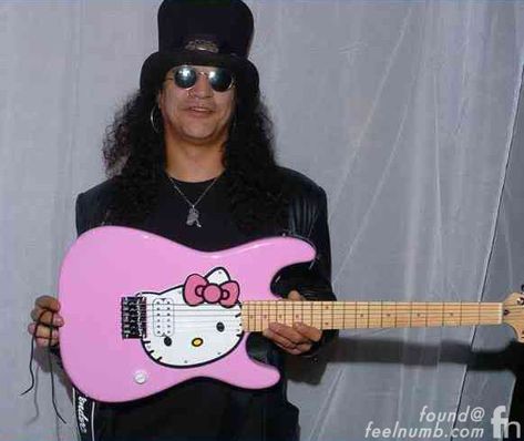 Hello Kitty Guitar, Krist Novoselic, Fender Squier, Pink Hello Kitty, Rock Stars, On Stage, Hello Kitty, Guitar, Kitty