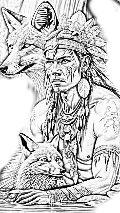 Tattoo Indien, Native American Tattoo Designs, Indian Tattoo Design, Indian Drawing, Native American Drawing, Native American Tattoo, Easy Disney Drawings, Native Tattoos, Realistic Tattoo Sleeve