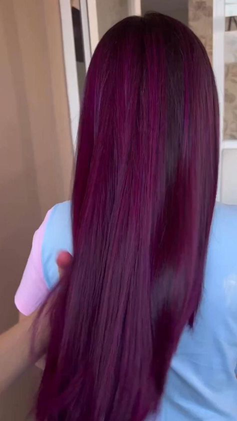 Beautiful Hair Color Ideas, French Fishtail Braid, Pelo Color Borgoña, Pelo Color Vino, Bright Purple Hair, Wine Hair Color, French Fishtail, Magenta Hair, Fishtail Braid Hairstyles